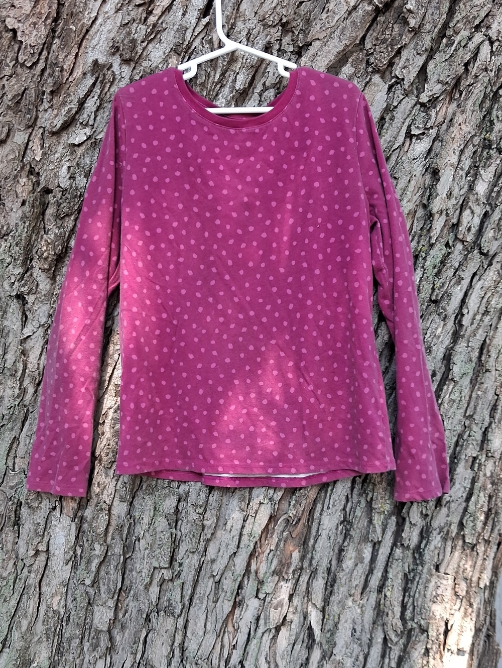 wonder nation Fuchsia Long-Sleeve Polka Dot Tee